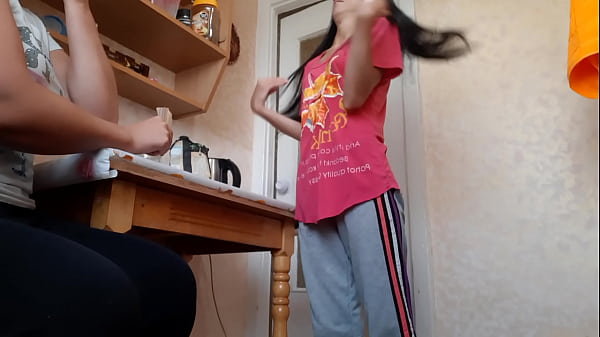 Fucked sister’s friend in the kitchen while sister was in another room