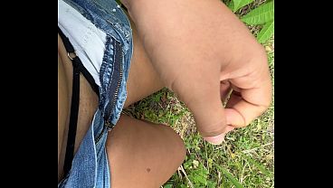 Colombian brunette has fun in public touching herself until she orgasms; neighbors catch her