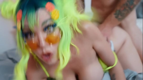 Duo got her deep throat tight pussy and HUGE TITTIES FUCKED – COSPLAY – Little Puck