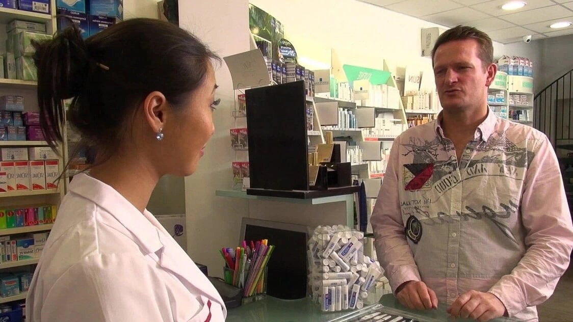 French pharmacist gets fucked in the ass by a huge dick