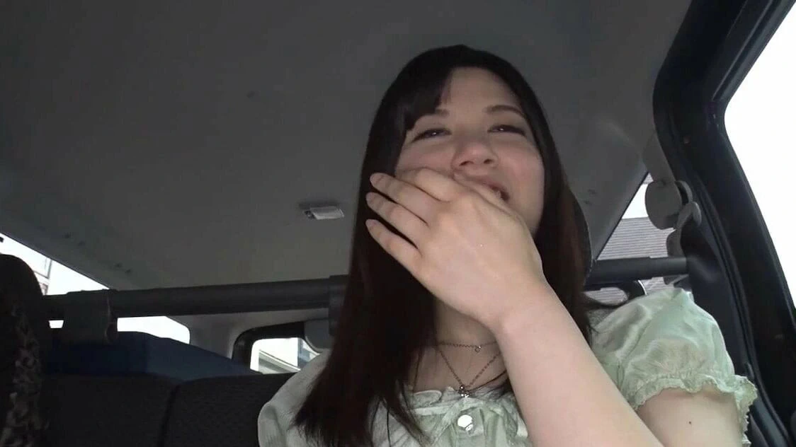 Shy Japanese gets excited in the car