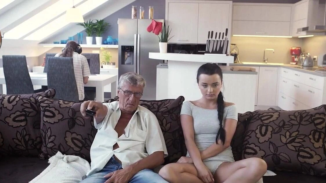 STEP DADDY4K. Cumshot in mouth culminates nice sex of daddy and..