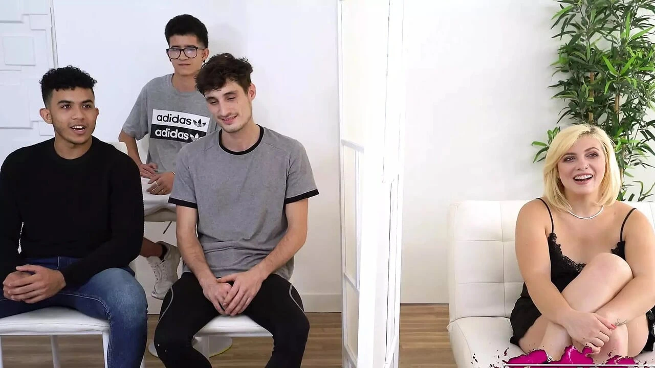 The BLONDE BOMBSHELL wants a blind date!! Andrea will fuck all 3 or no one