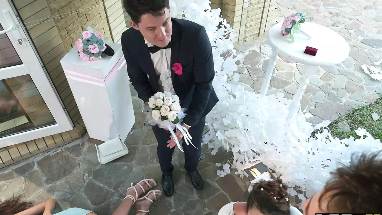 VIP4K. Bride was fucked hard and got anal creampie while guests were watching