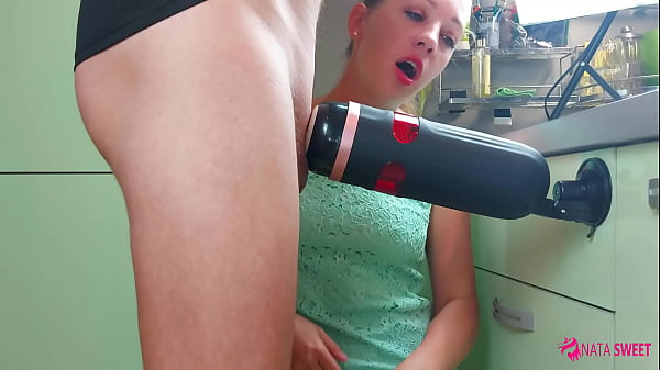 Bitch loves to experiment and dreamed of trying a threesome with a girl and her boyfriend. To imitate this fuck she used an artificial vagina. She got very horny and watched him fuck another pussy