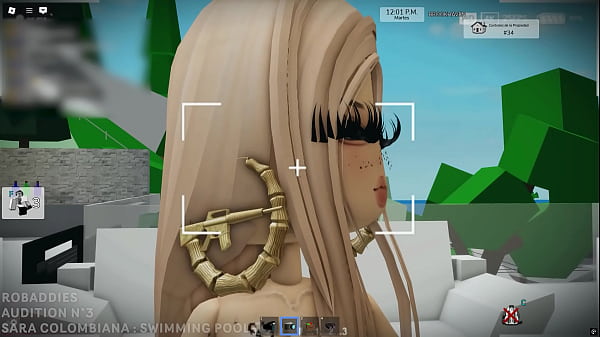 ROBADDIES – AUDITION N°3 – SARA HOT COLOMBIAN GIRL GIVES A BLOWJOB IN THE SWIMMING POOL