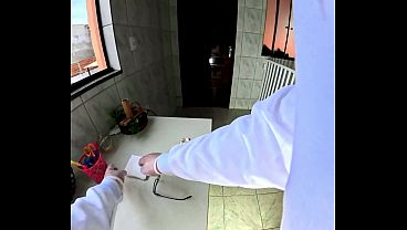 Anal sex with a patient on the gynecologist’s exam table – POV.